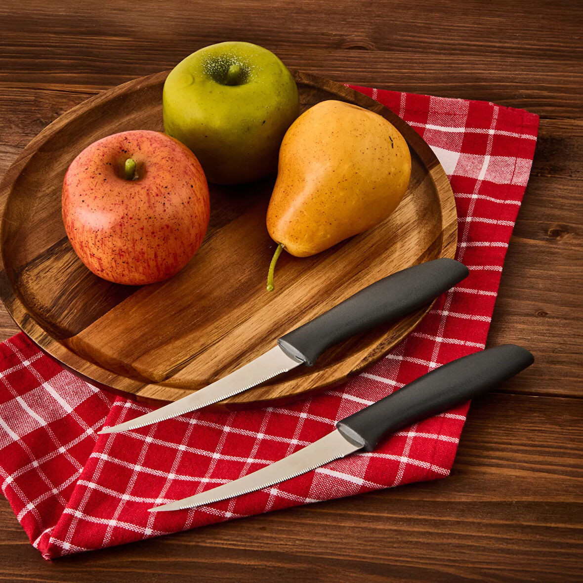 Kitchen 2'li Meyve Sebze Bıçağı Seti - Siyah - 20 cm