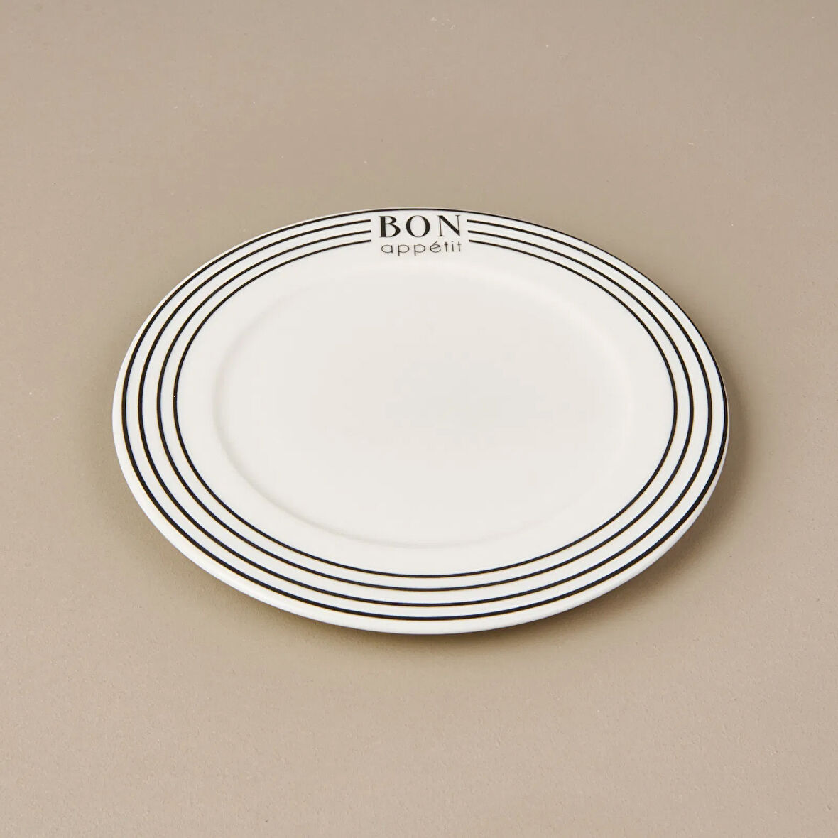 Kitchen Elegant Curves Porselen Pasta Tabağı - Siyah / Beyaz - 20 cm