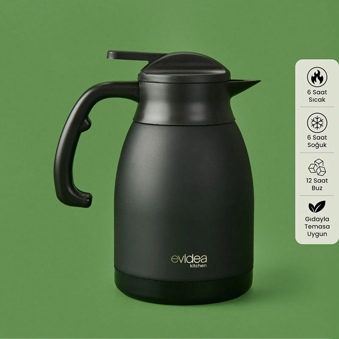 Kitchen Çay Termosu - Siyah - 1,5 lt