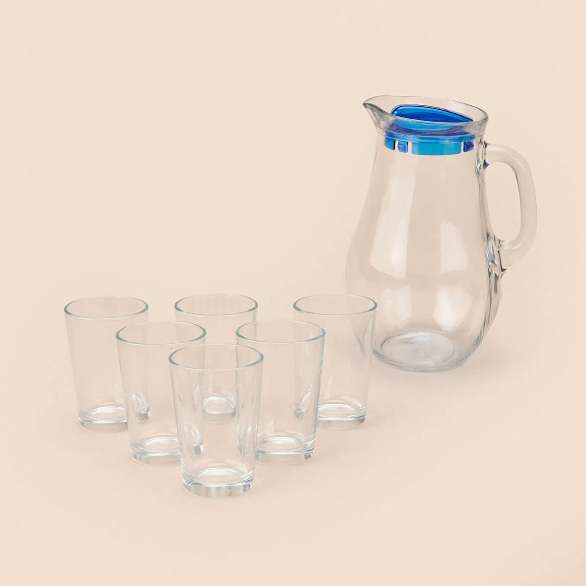 Bistro Su Seti - Şeffaf / Mavi - 1850 ml