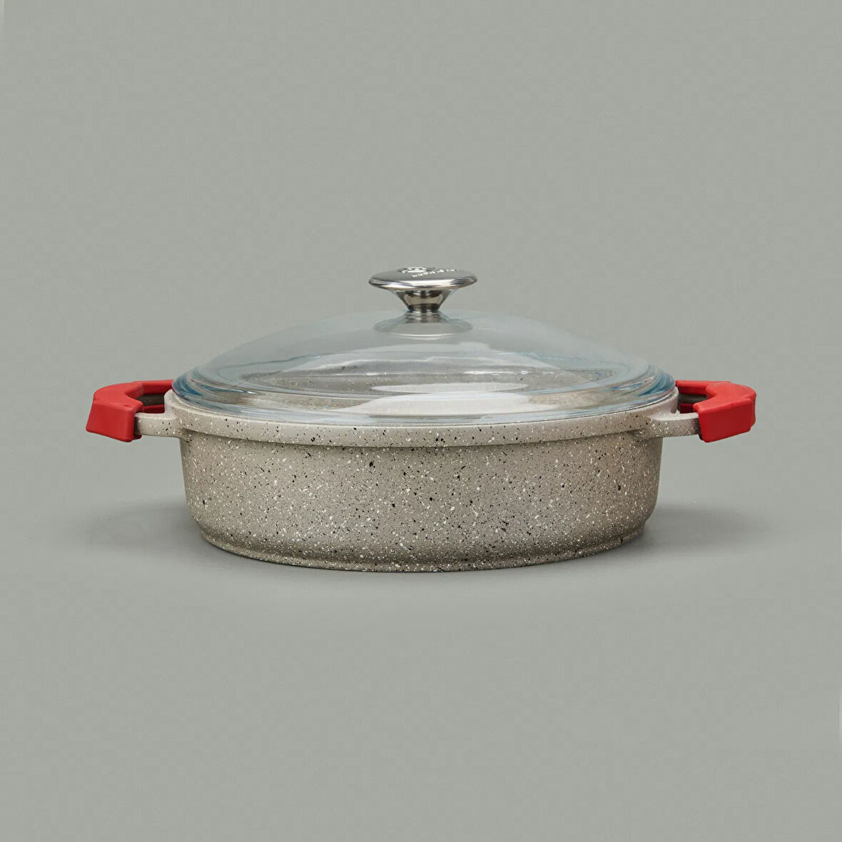 Döküm Karnıyarık Tenceresi - Bej / Kırmızı - 26 cm