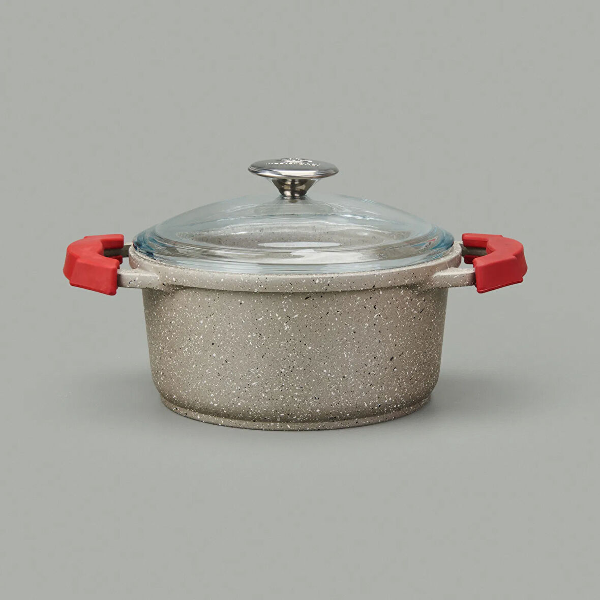 Döküm Tencere - Bej / Kırmızı - 20 cm