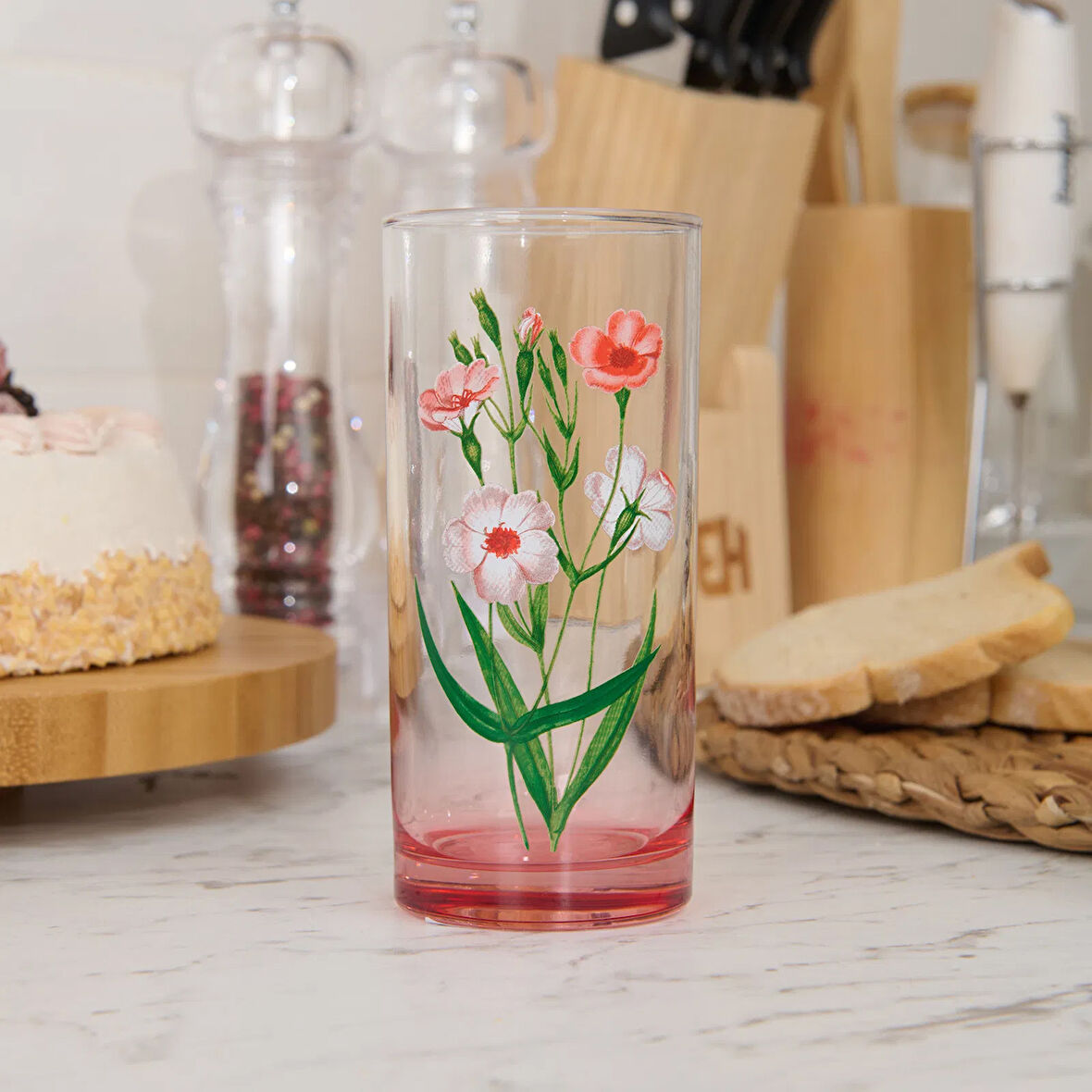 Flowers Garden Tekli Meşrubat Bardağı - Asorti - 290 ml