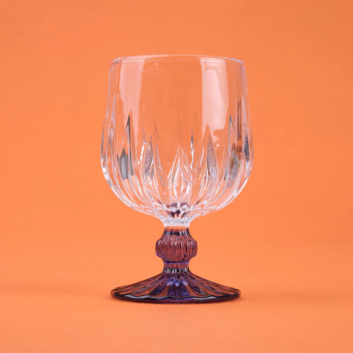 Kitchen Ayaklı Borosilikat Cam Bardak - Mavi / Şeffaf - 210 ml