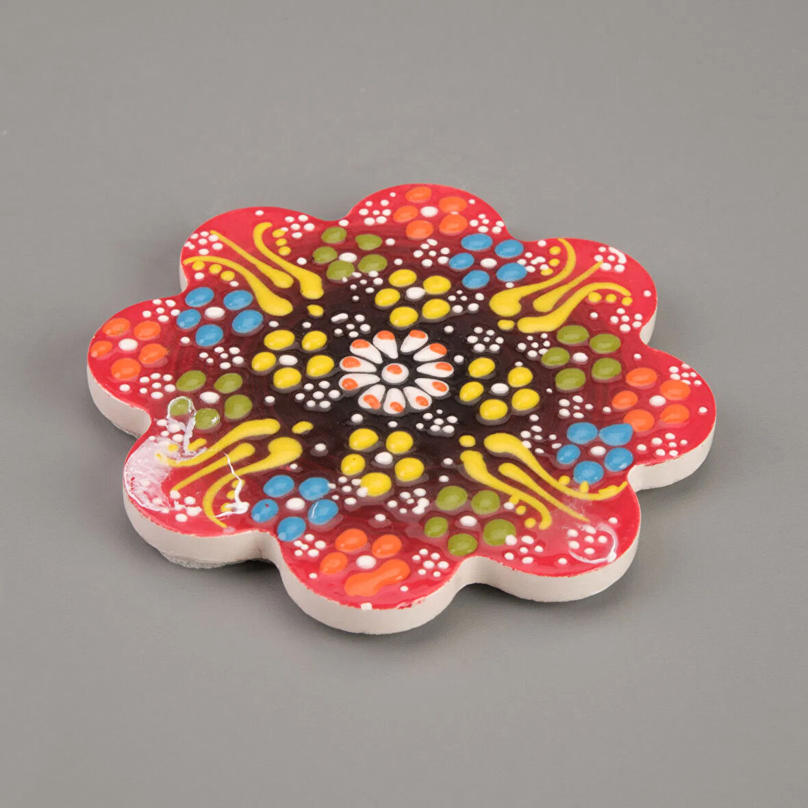 Çini Bardak Altlığı - Renkli - 11 cm