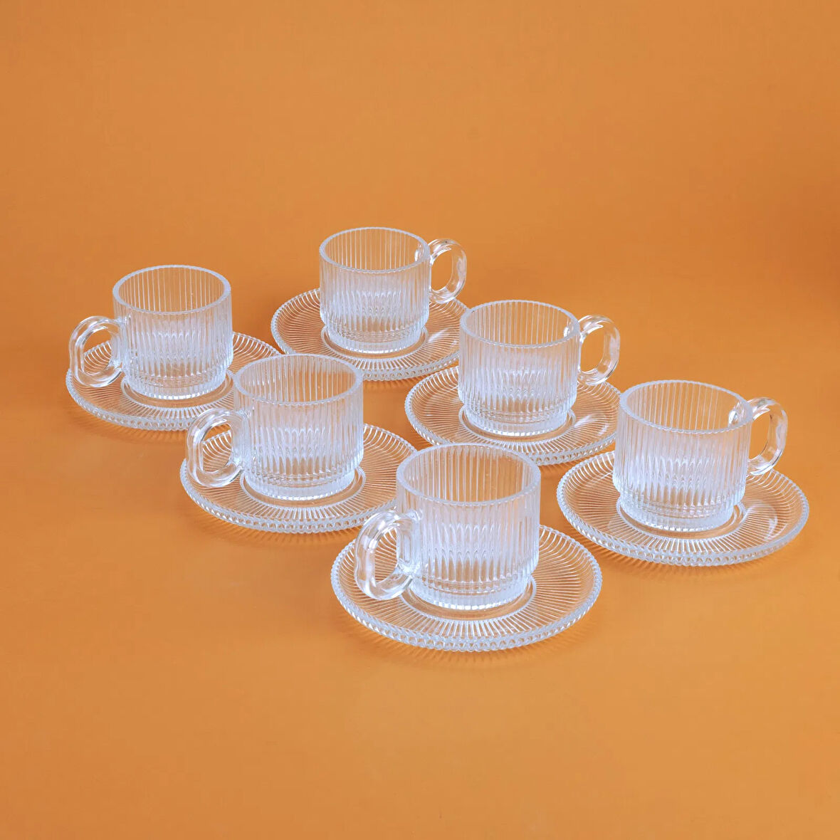 Salvador 12 Parça Çay Fincanı Seti - Şeffaf