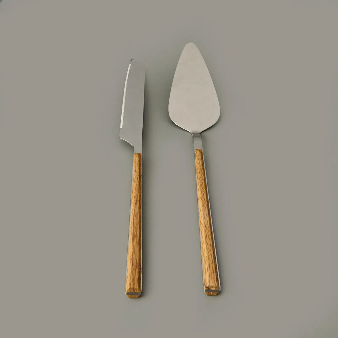 Mia Bianco 2 Parça Salata Servis Takımı - Kahverengi / Gri