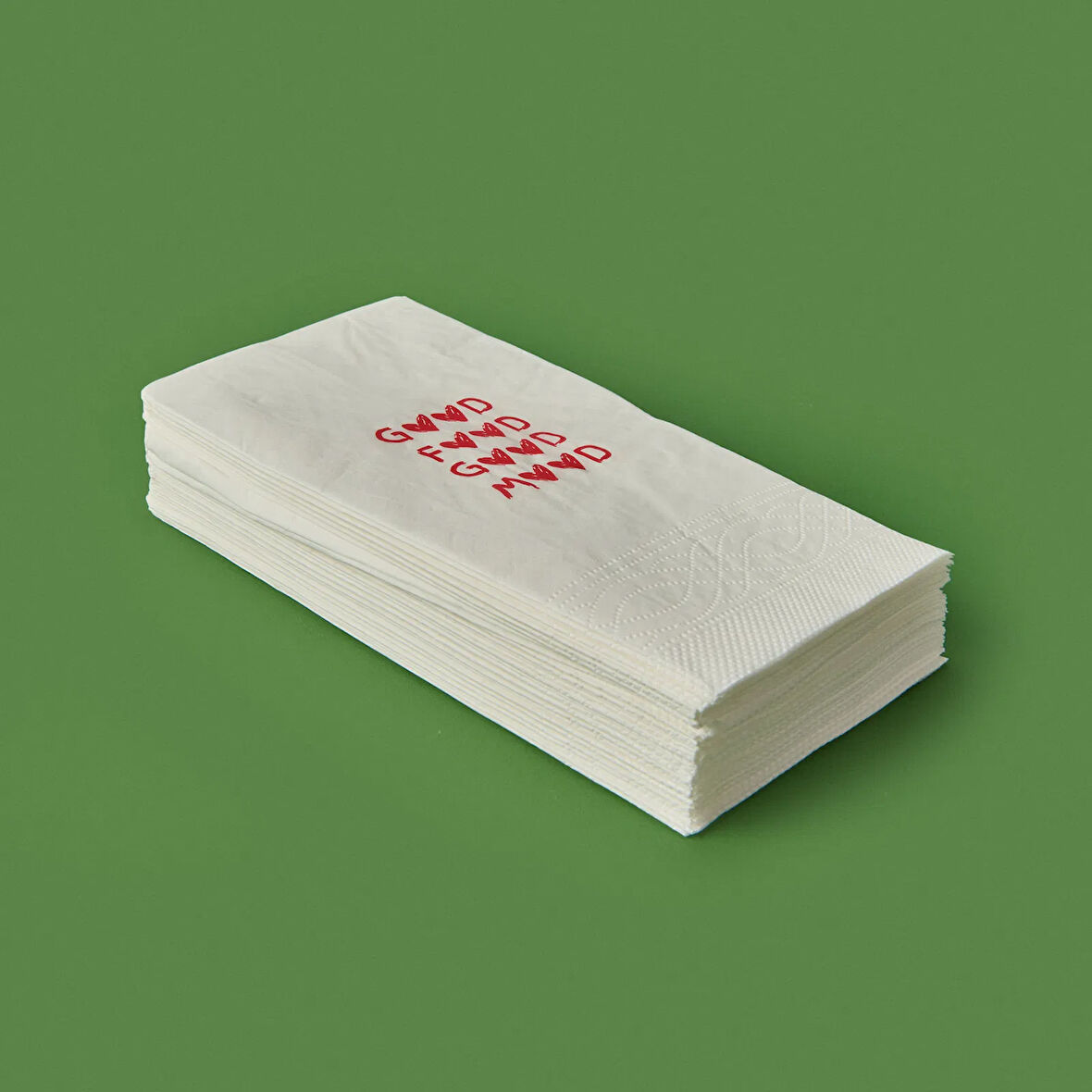 Kitchen 20'li Kalpli Desen Peçete - Kırmızı / Beyaz - 16x8 cm