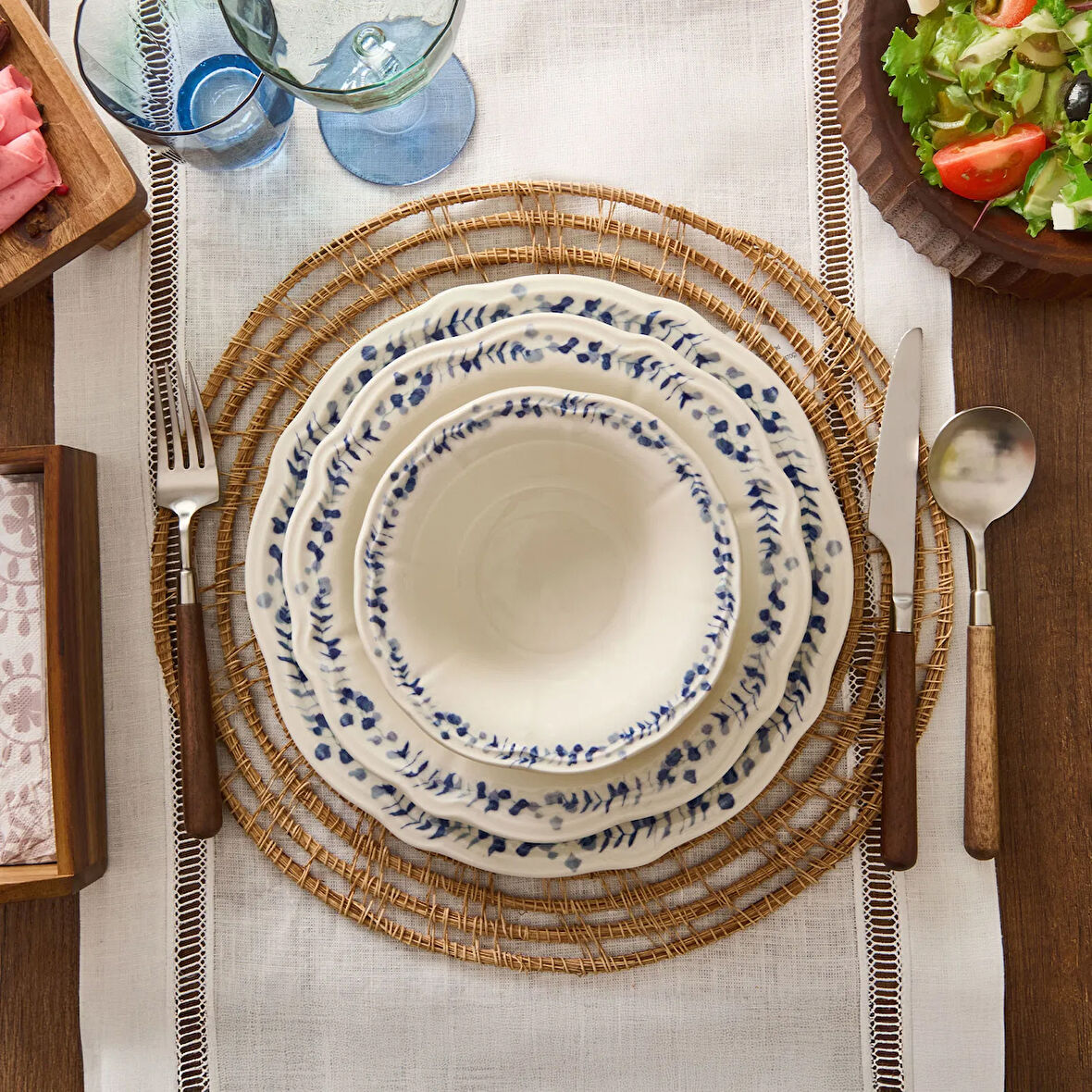 Kitchen Blueness 24 Parça Yemek Takımı - Renkli