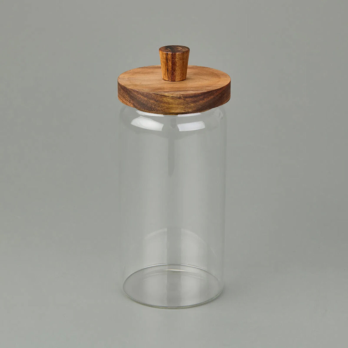 Akasya Kapaklı Kavanoz - Kahverengi / Şeffaf - 950 ml