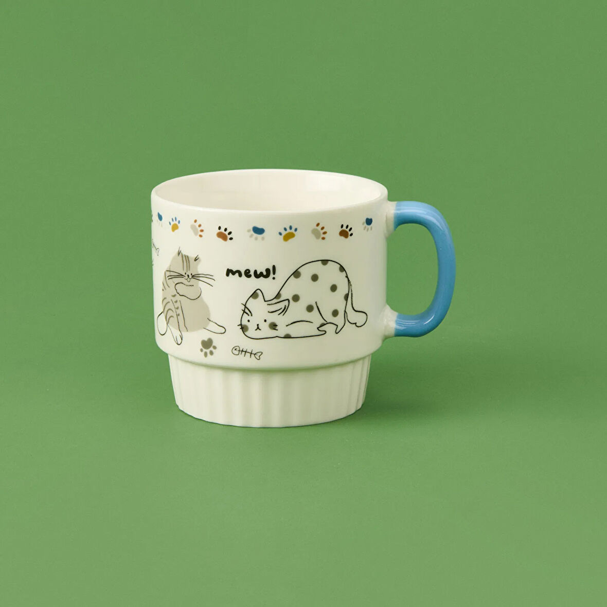 Renkli Porselen Kupa - Asorti - 420 ml