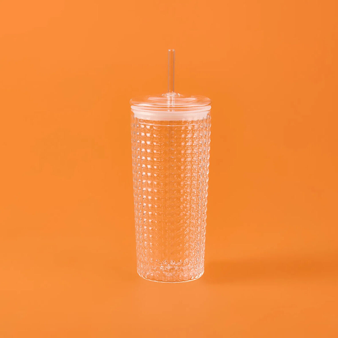 Pipetli Cam Bardak - Şeffaf - 550 ml