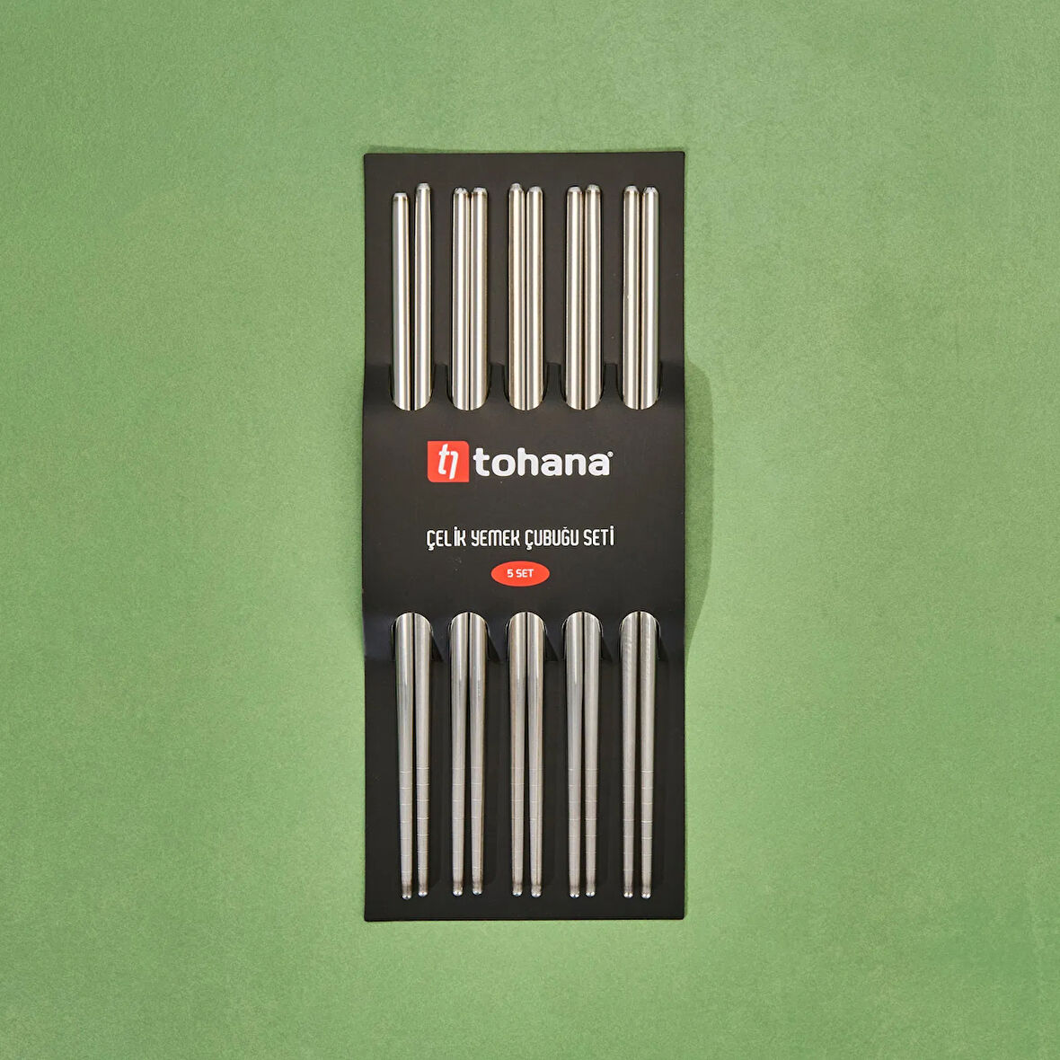 Çelik Yemek Çubuğu - Gri - 22,5 cm