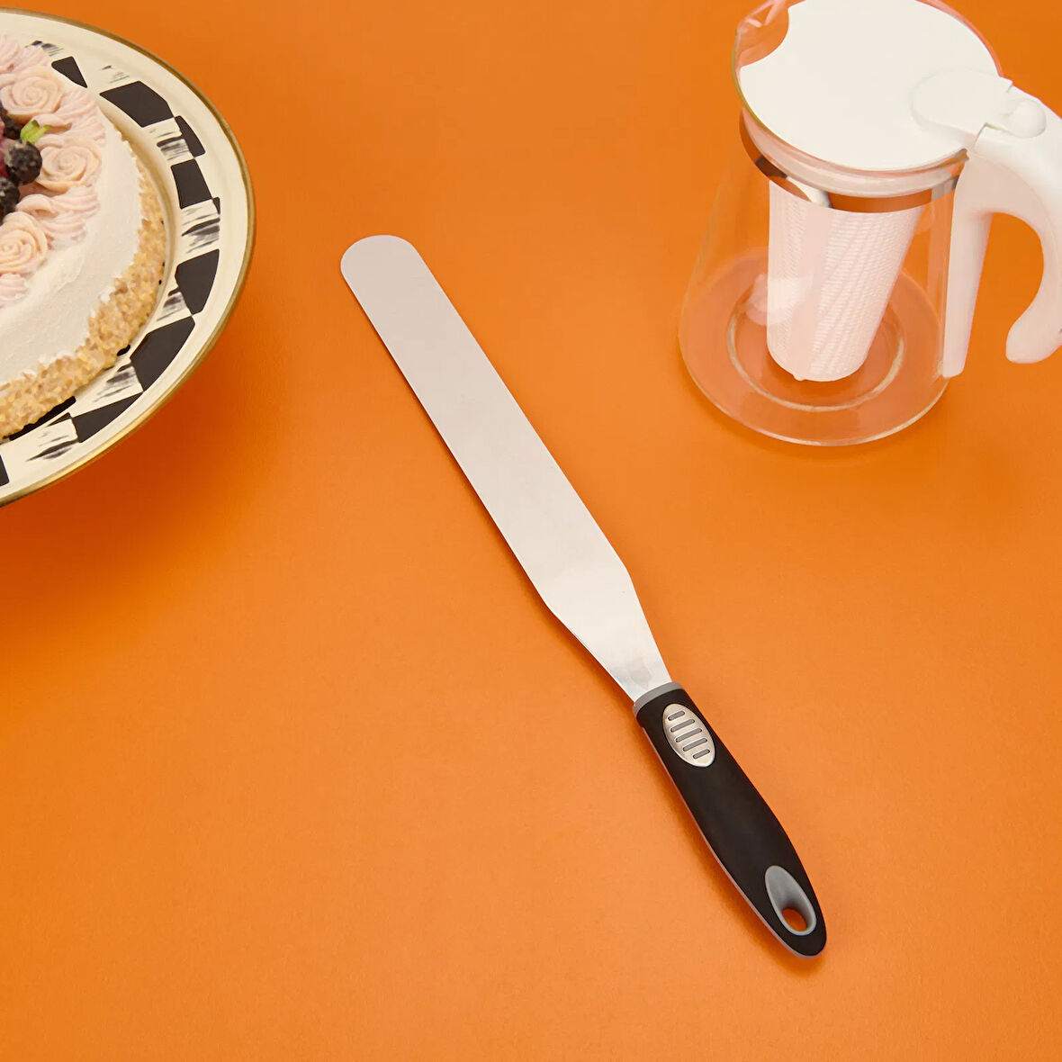 Kitchen Pastacı Spatulası - Siyah - 42 cm