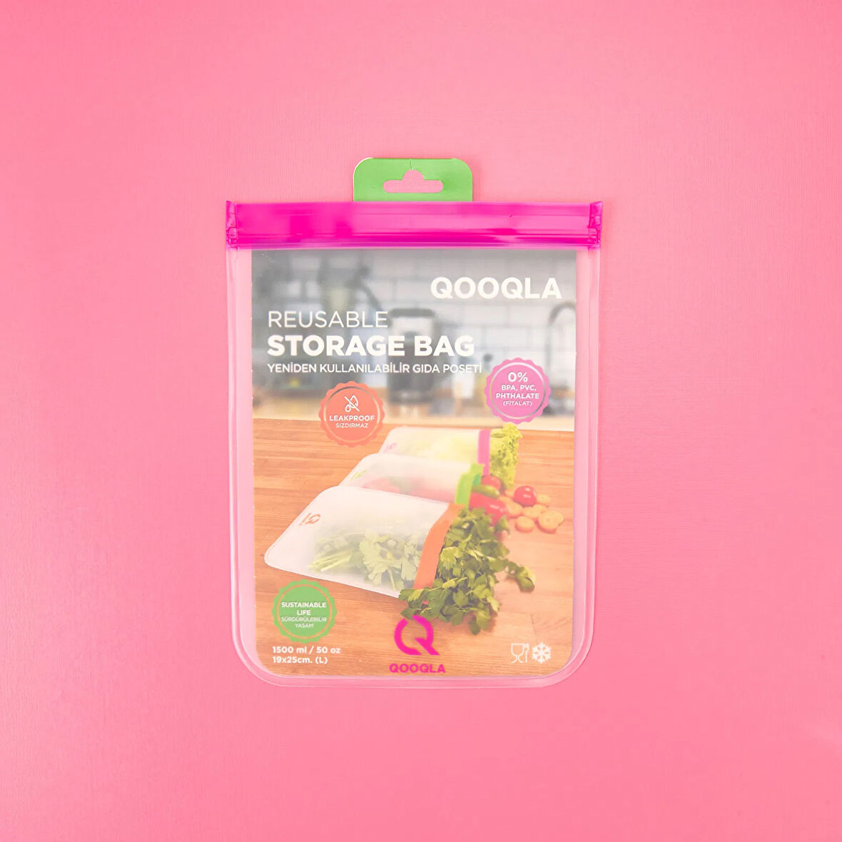 Yıkanabilir Gıda Saklama Poşeti - Asorti - 19x25 cm