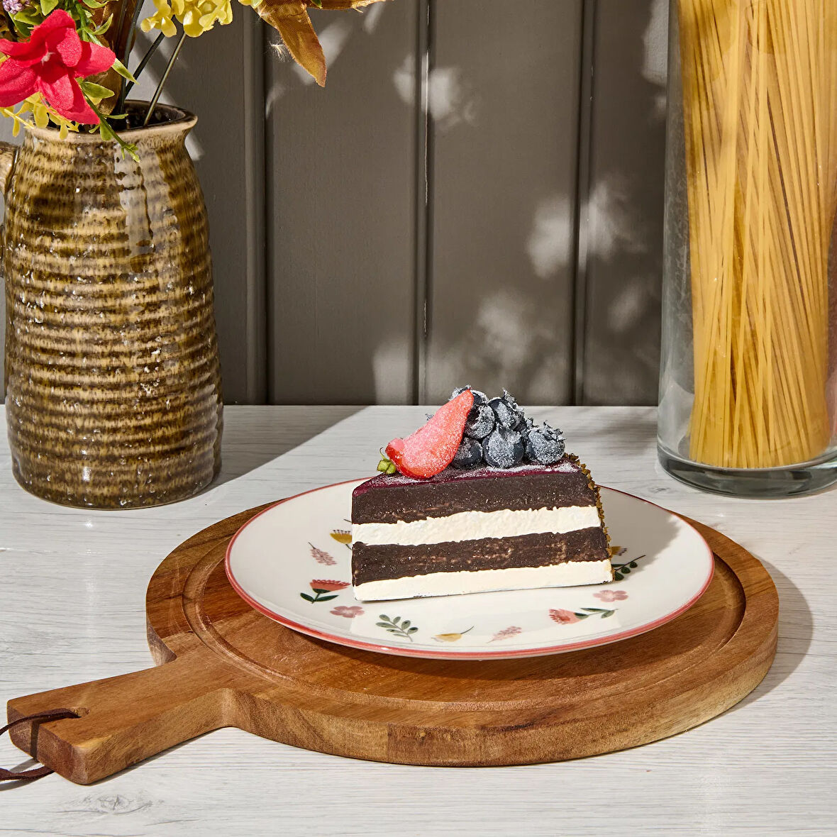Porselen Faylinn Pasta Tabağı - Renkli - 19 cm