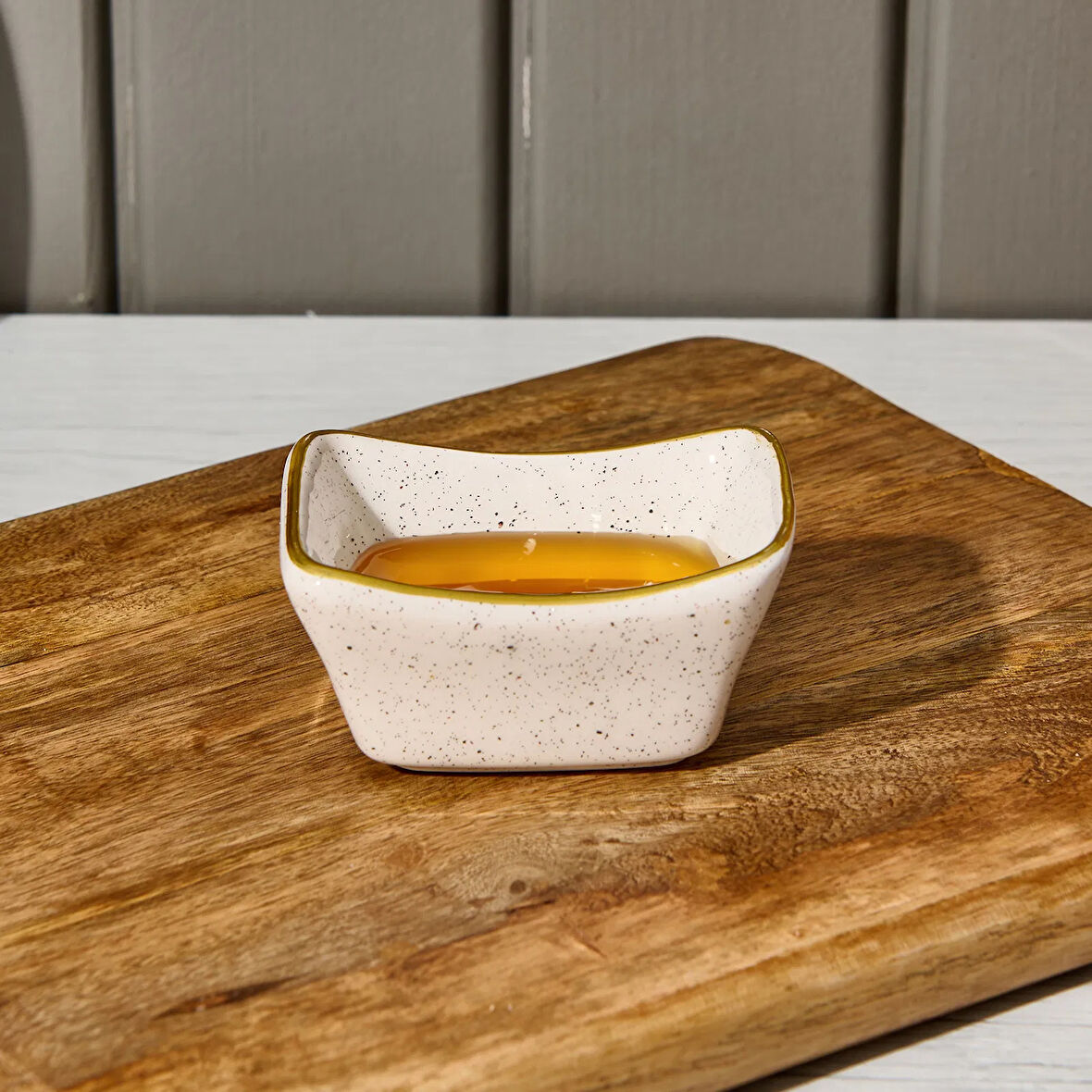 Seramik Kayık Sosluk - Krem - 7,5 cm