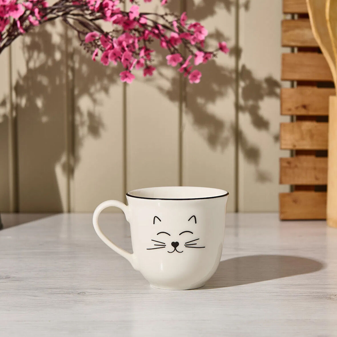 Kitchen Cat Desenli Kupa - Beyaz - 290 ml
