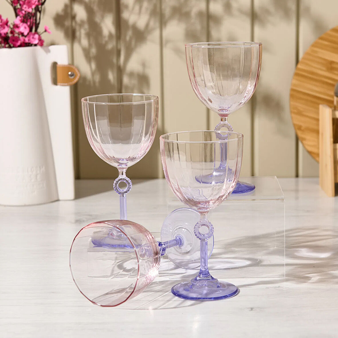 Elite 4'lü Ayaklı Bardak - Mor - 270 ml