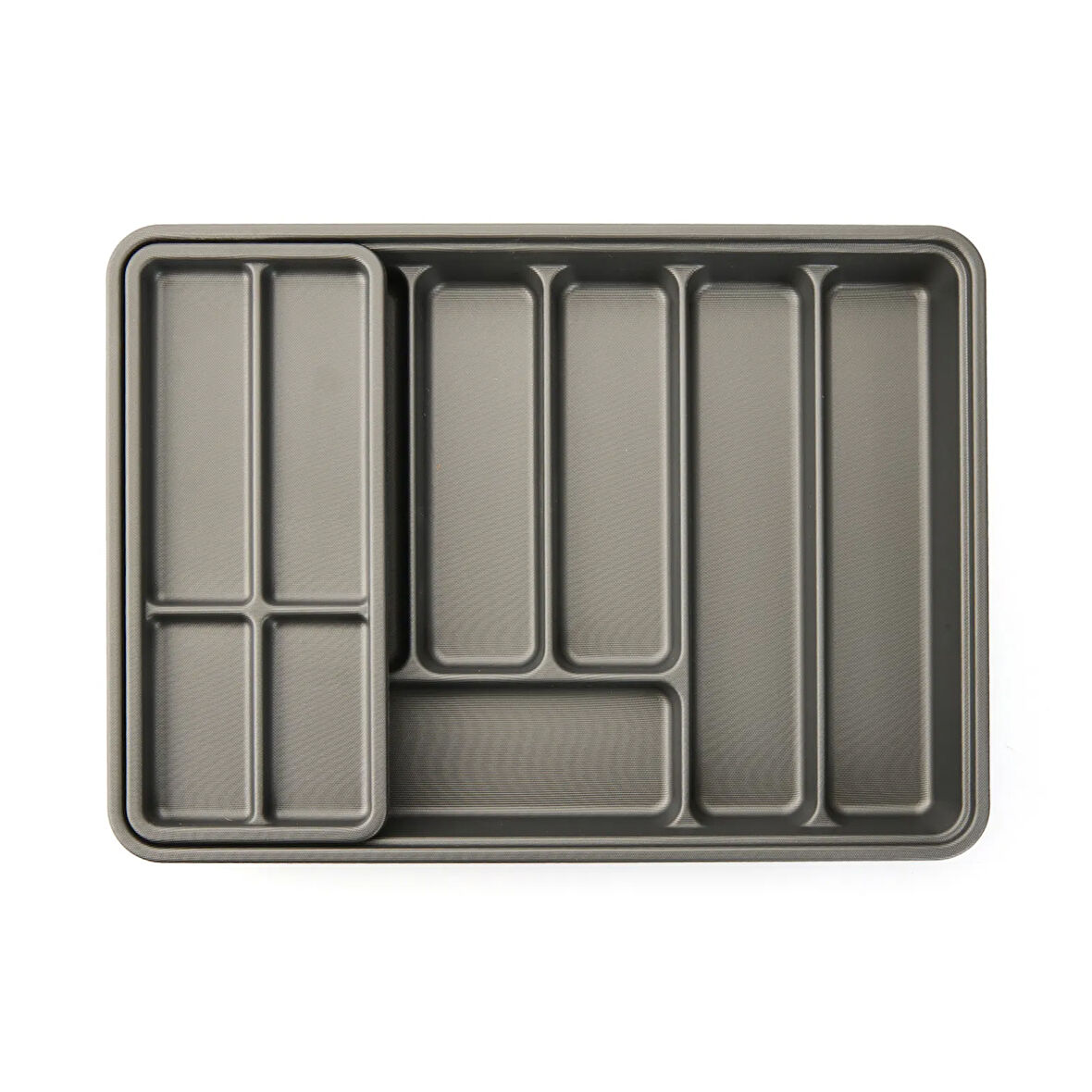 Büyük Katlı Çekmece İçi Kaşıklık - Antrasit - 49x36 cm