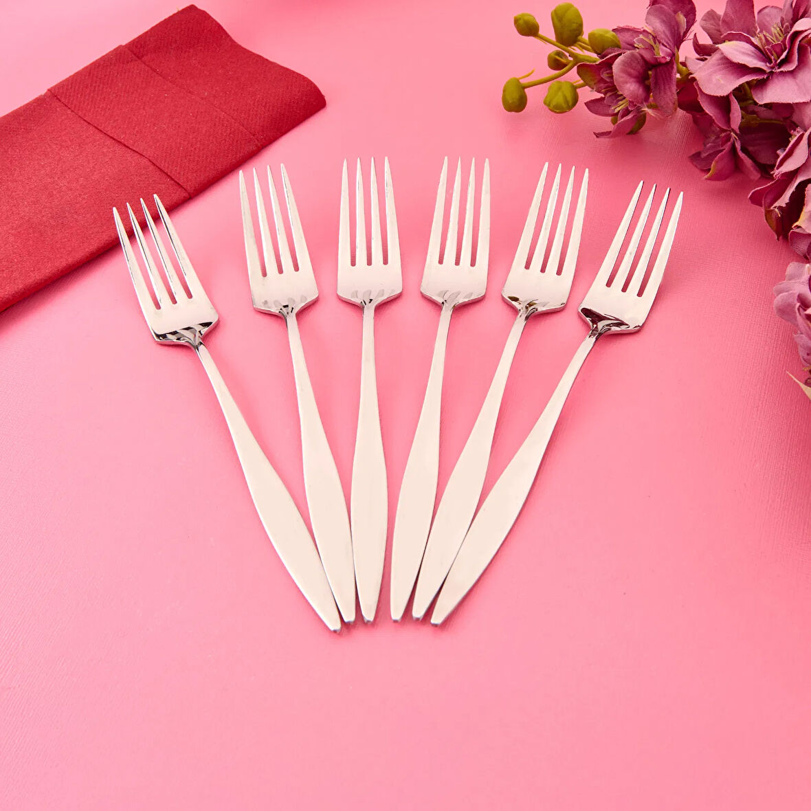 Monaco 6'lı Yemek Çatalı - Inox