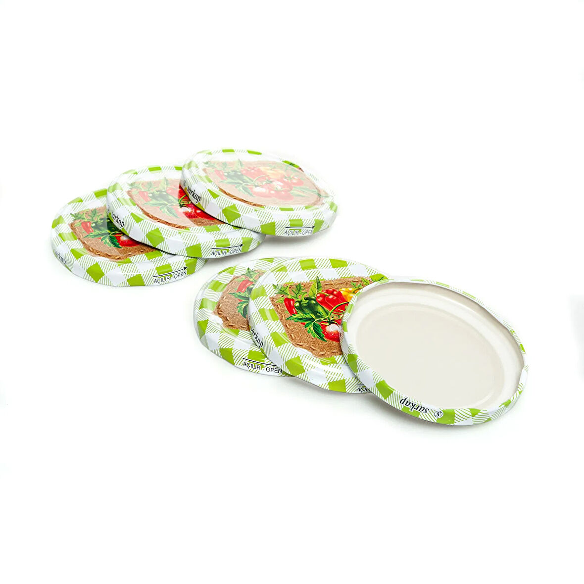 10'lu Kavanoz Kapağı - 8,2 cm - Asorti