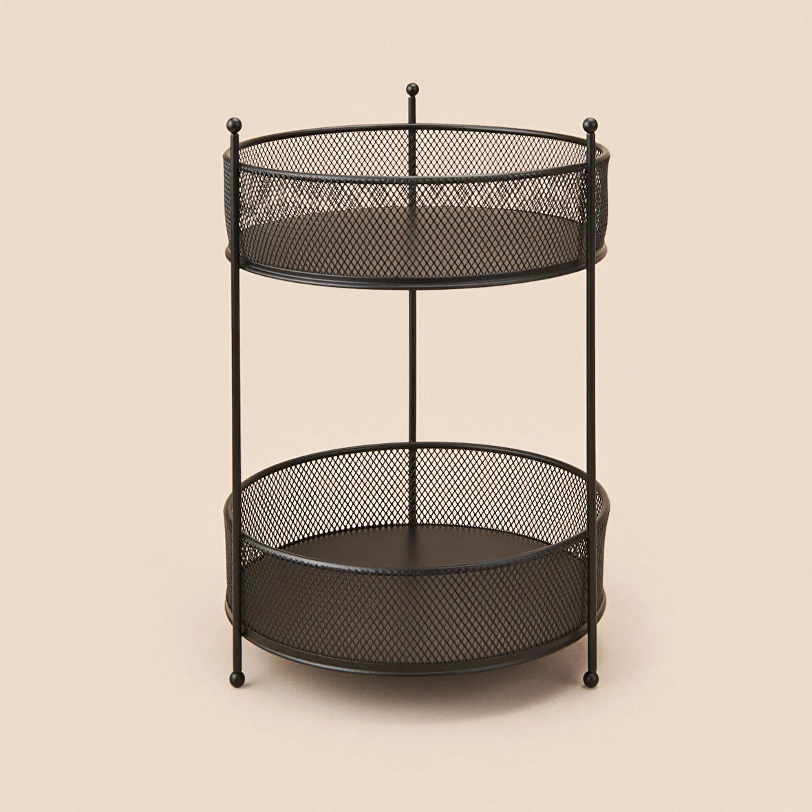 Bath İki Katlı Fileli Organizer - Siyah - 28x20 cm