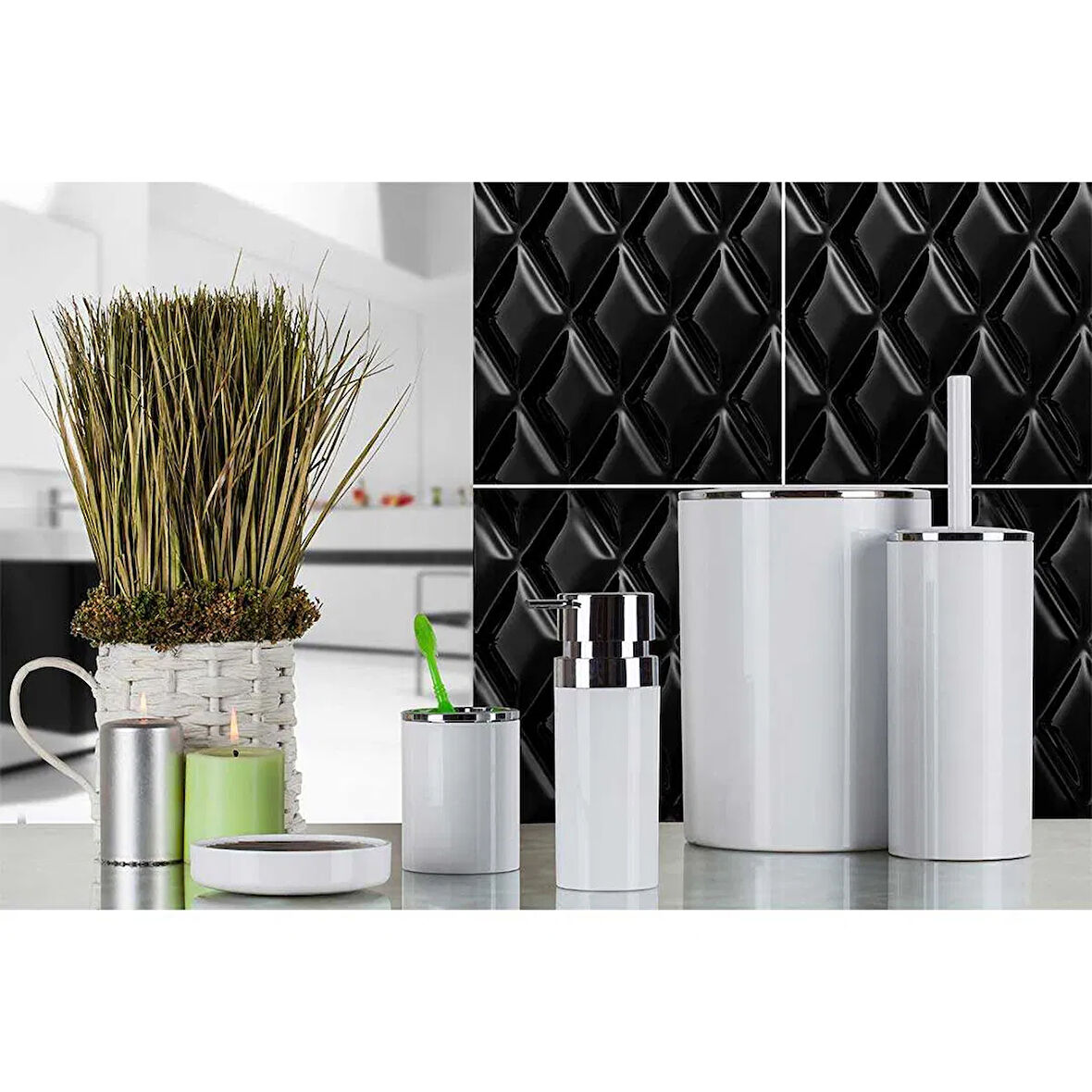 Lenox 5'li Banyo Aksesuar Seti - Beyaz