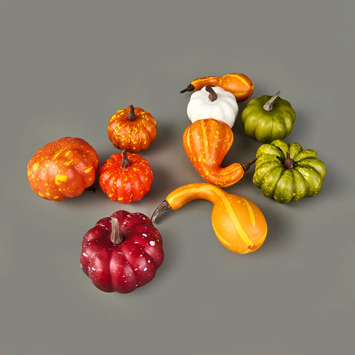 9'lu Dekoratif Köpük Kabaklar - Renkli