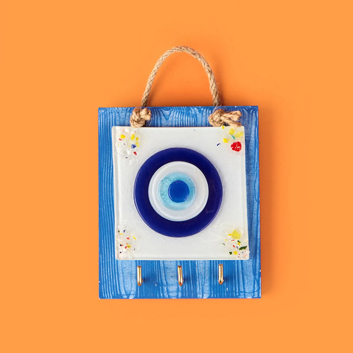 Deco Nazar Anahtar Askısı - Mavi - 15 cm