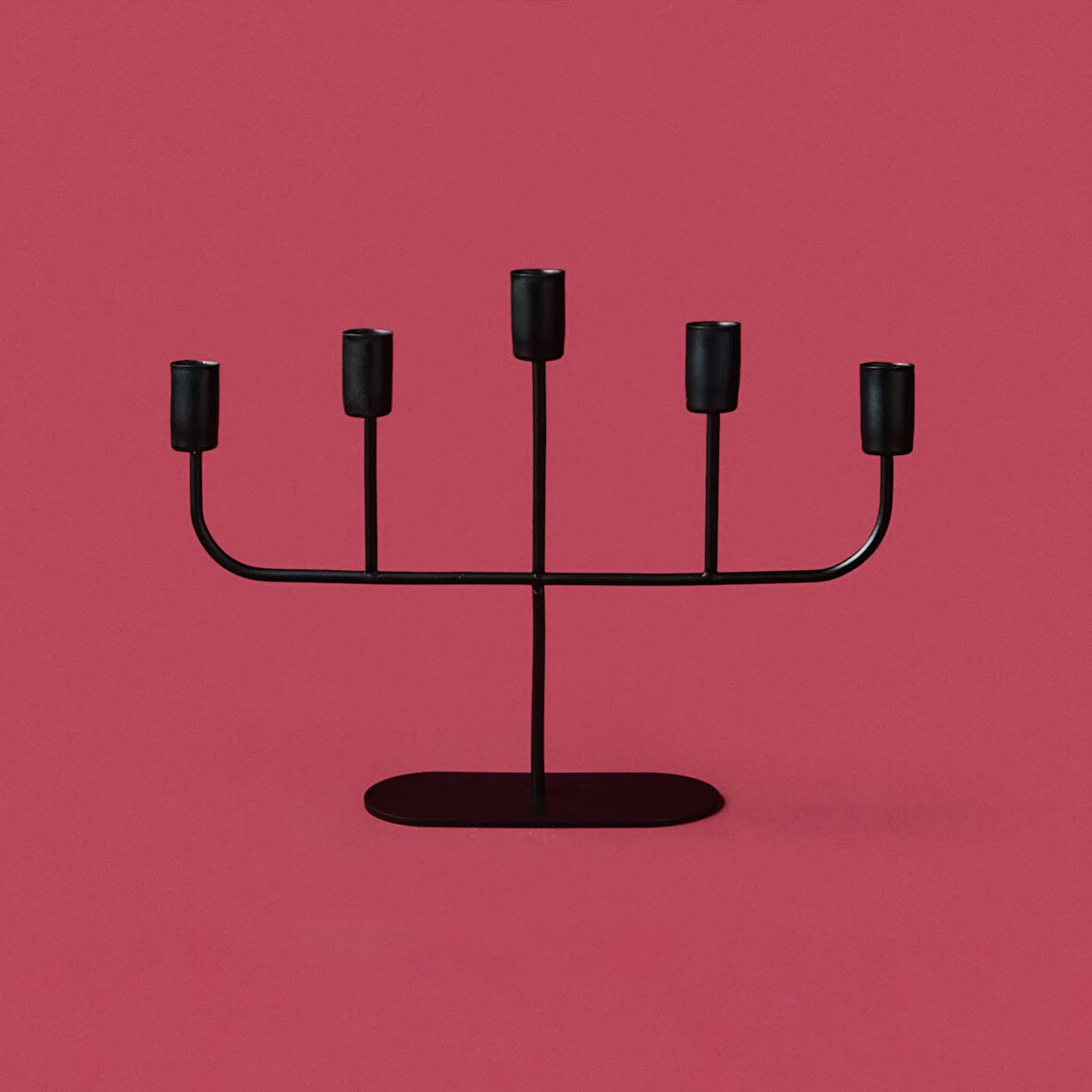 Deco Lucetta Şamdan - Siyah - 23 cm