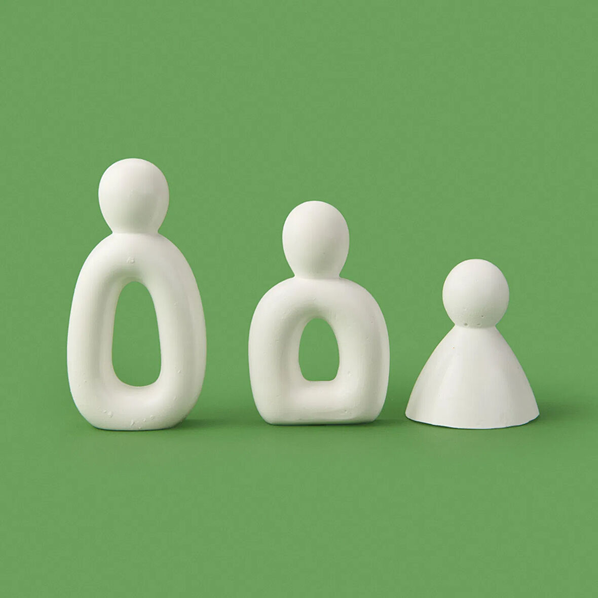 Deco 3'lü Family Obje - Beyaz