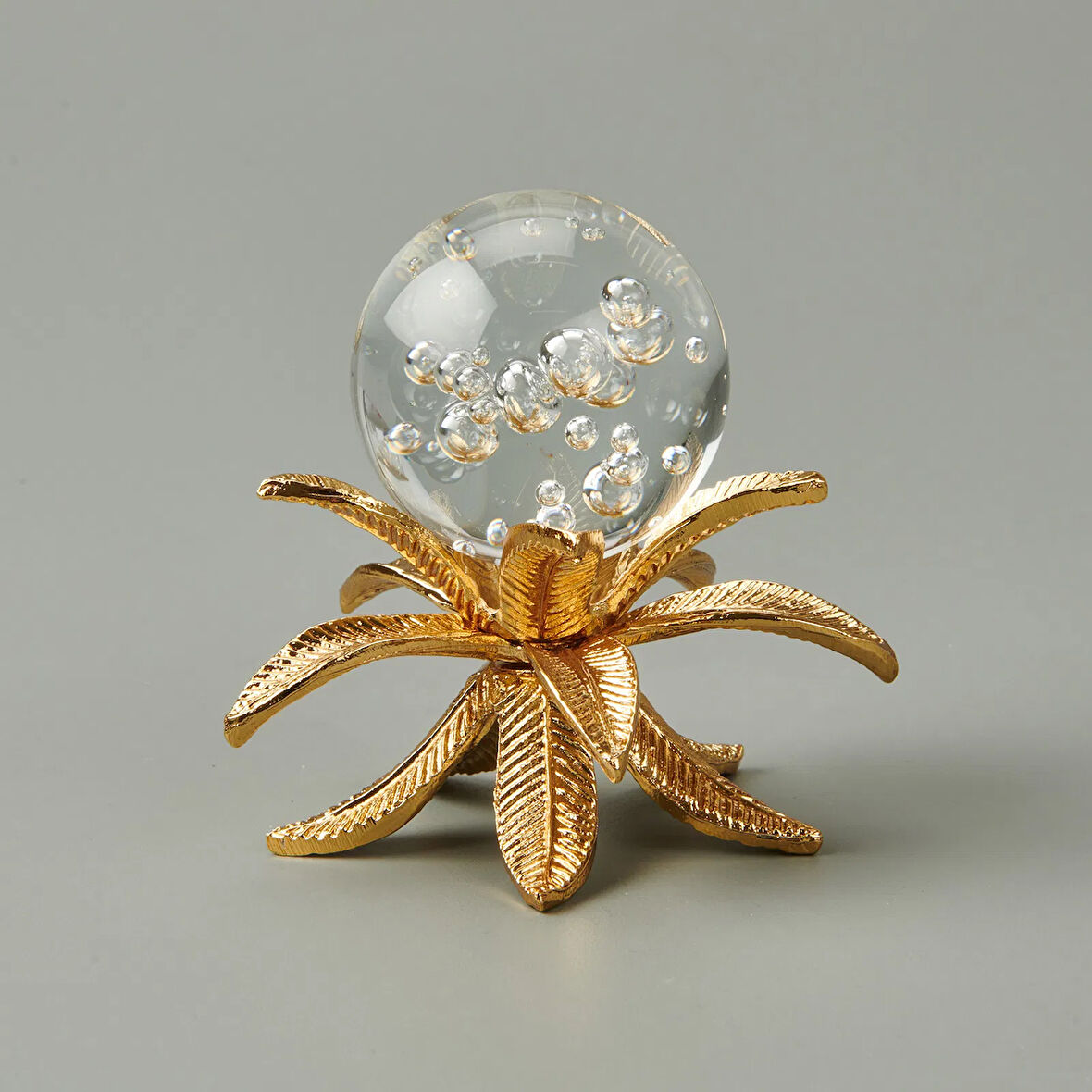 Deco Palmiye Cam Top Dekor - Gold - 11 cm