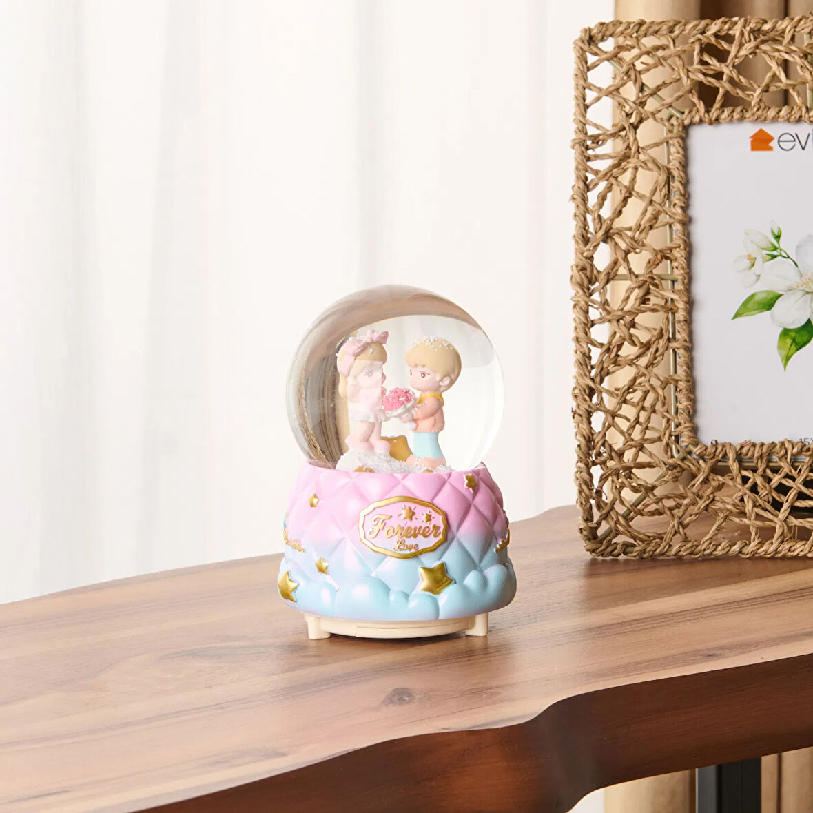 Love Işıklı ve Müzikli Kar Küresi - Asorti - 10 cm