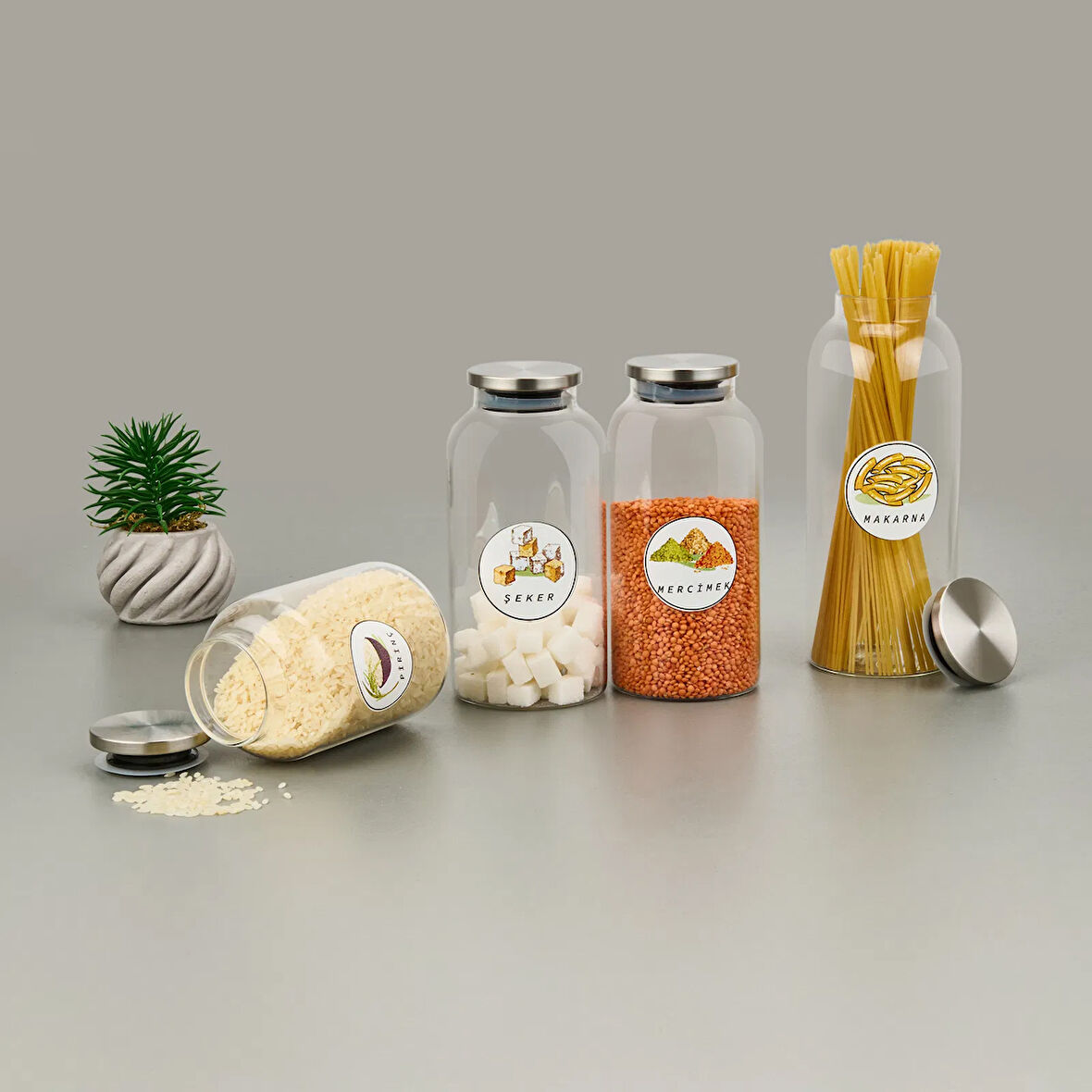 Atölye Model Karpuz 20'li Kavanoz Etiketi - Renkli - 6 cm