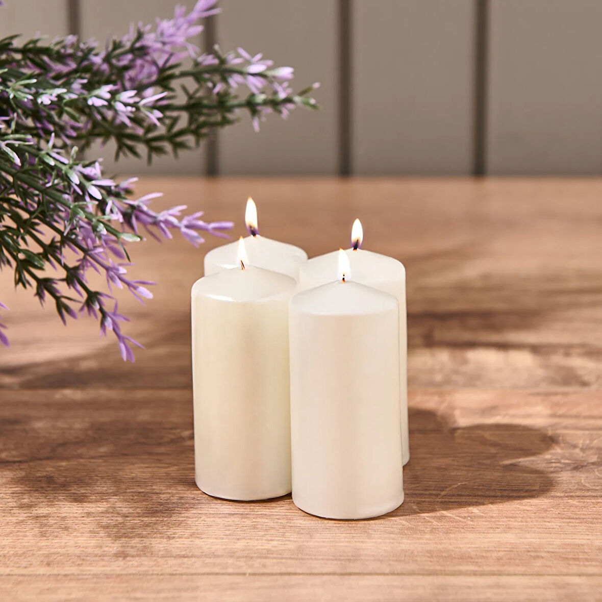 4'lü Bar Fener Mumu - Sedef - 3,8x8 cm