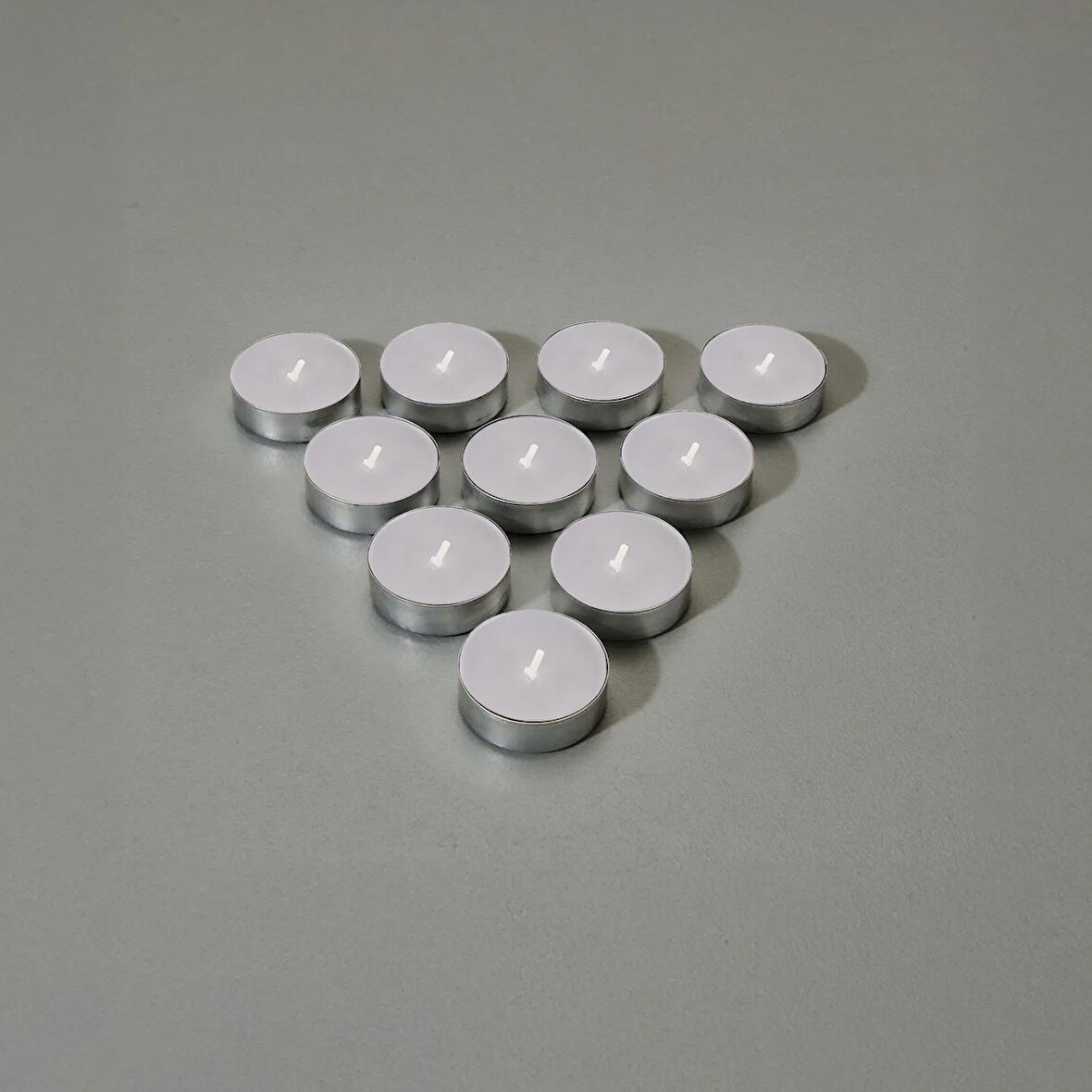 25'li Tealight Mum - Gri - 3,8 cm