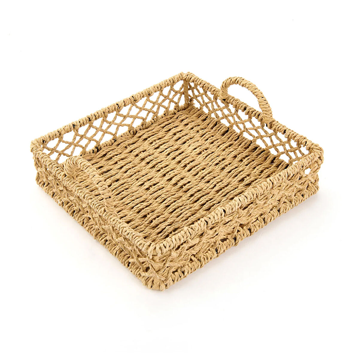 Deco Rustico Dekoratif Tepsi - Bej - 22 cm