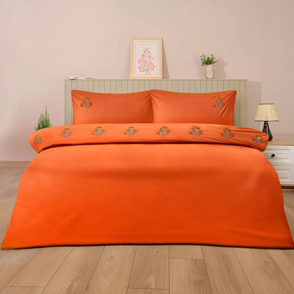 Soft Liora Çift Kişilik Nevresim Takımı - Kiremit