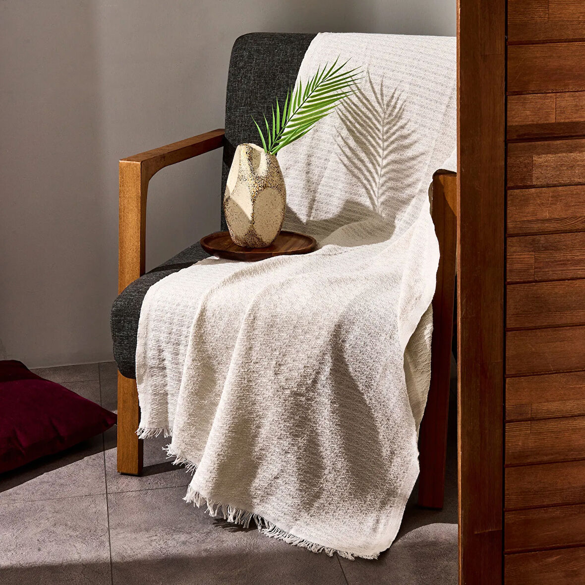 Soft Bety Koltuk Örtüsü - Ekru - 130x170 cm