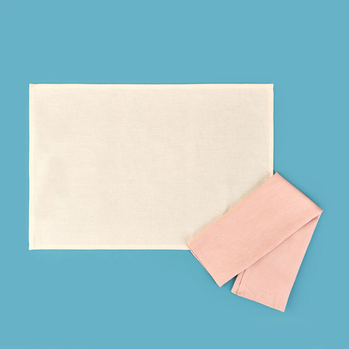 Fabia 2'li Kurulama Bezi - Ekru / Pudra - 40x60 cm