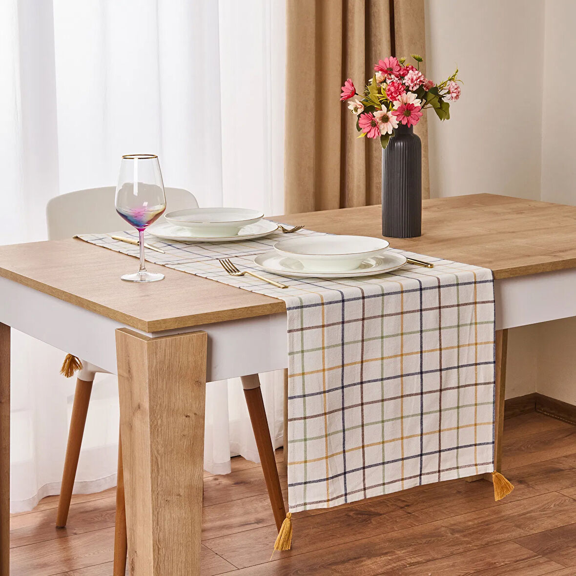 Madison Runner - Ekru / Renkli - 45x150 cm