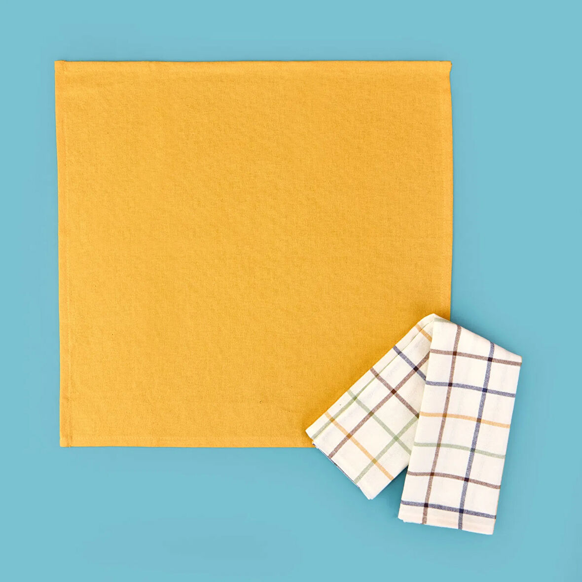 Umea 2'li Kurulama Bezi - Hardal - 45x45 cm