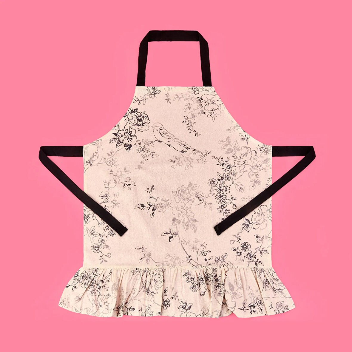 Evora Mutfak Önlüğü - Ekru / Siyah - 65x80 cm