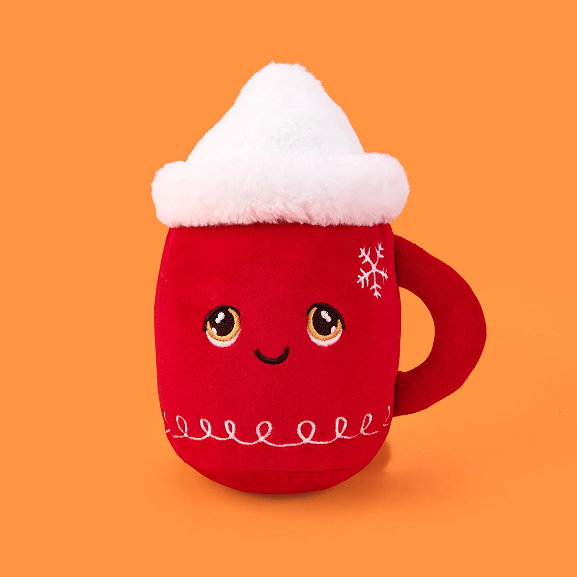 Soft Sevimli Kupa Figürlü Yastık - Kırmızı - 49x32 cm