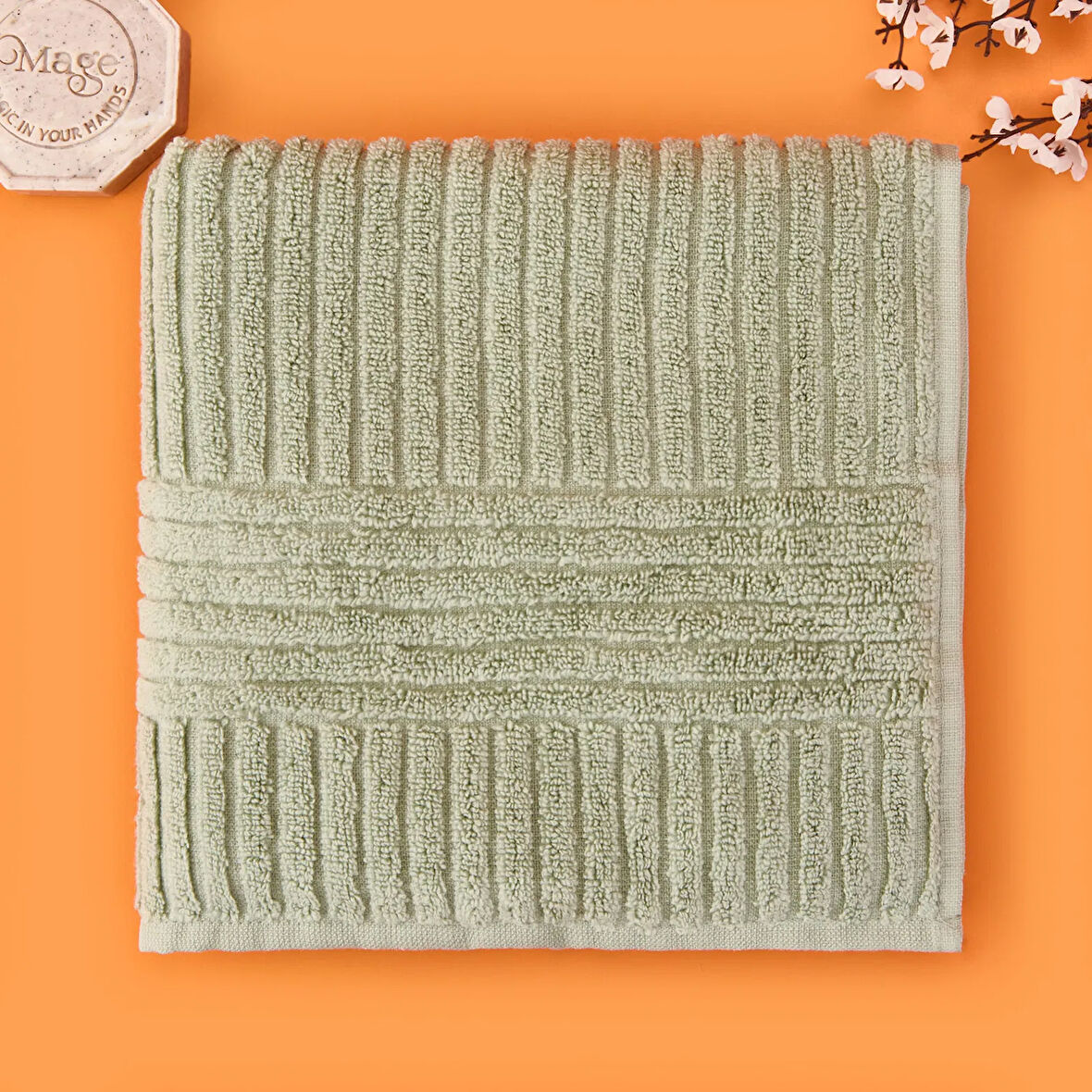 Soft Microcotton Yüz Havlusu - Yeşil - 50x90 cm