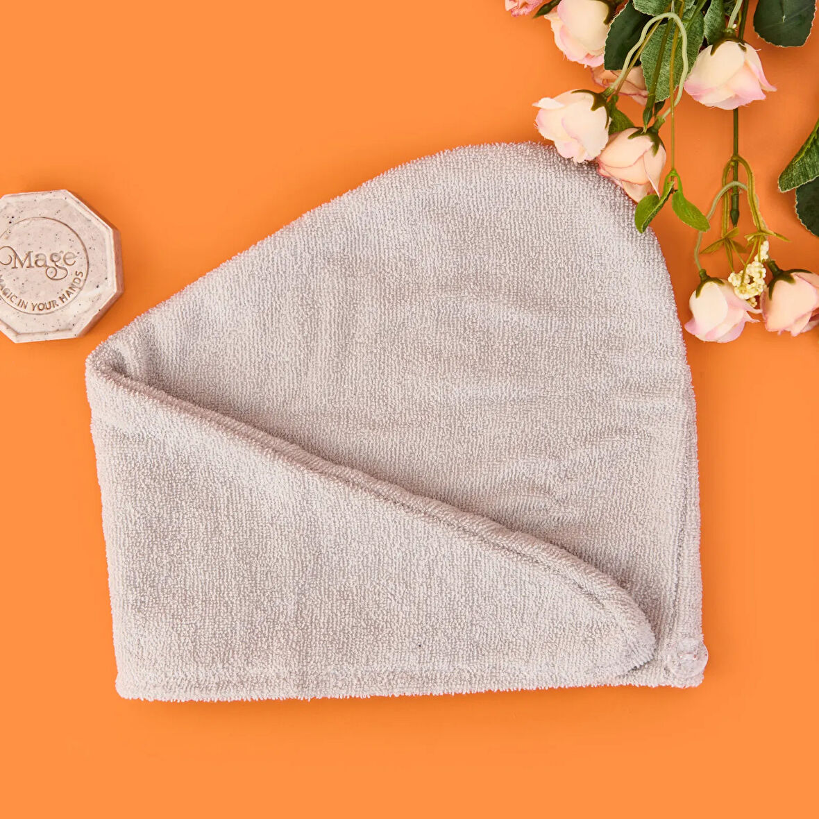 Soft Pamuk Saç Havlusu - Gri - 55x25 cm