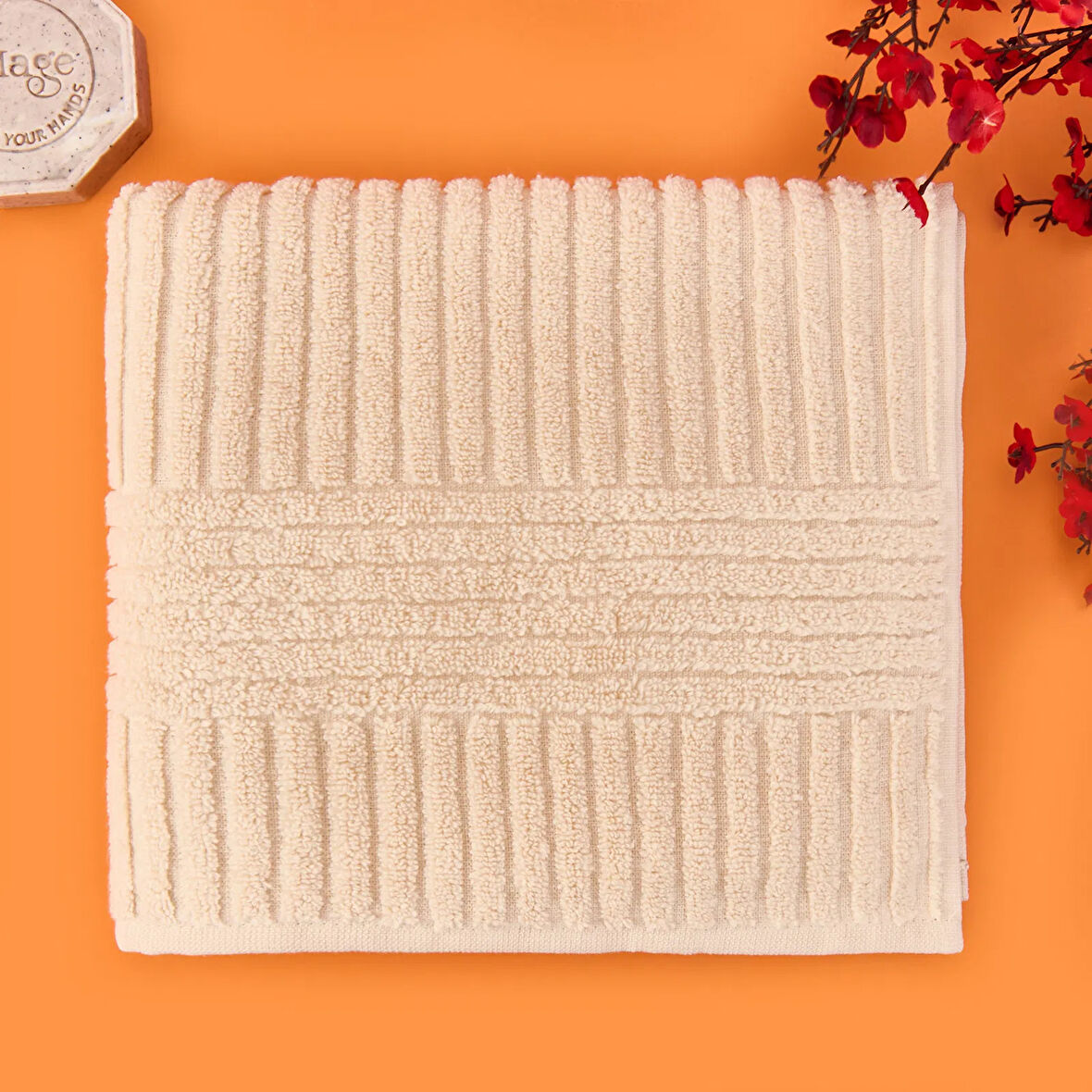 Soft Microcotton Yüz Havlusu - Bej - 50x90 cm