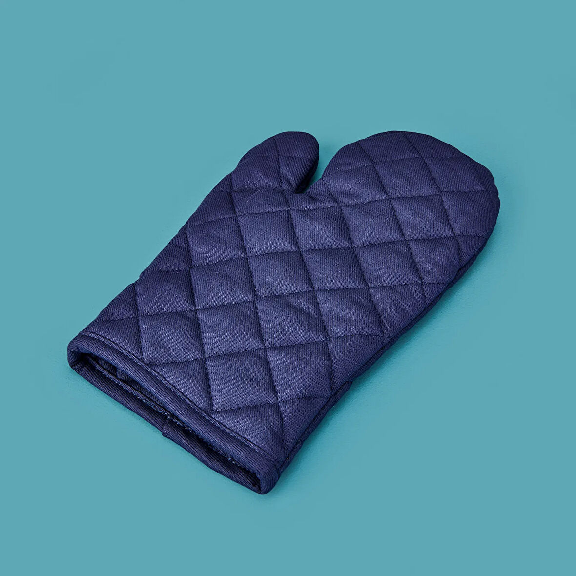 Gabardin Fırın Eldiveni - Lacivert - 17x30 cm