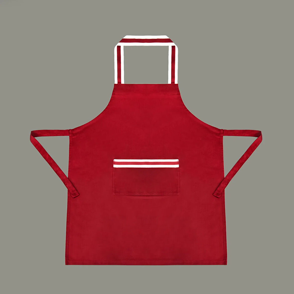 Gabardin Mutfak Önlüğü - Kırmızı - 65x80 cm